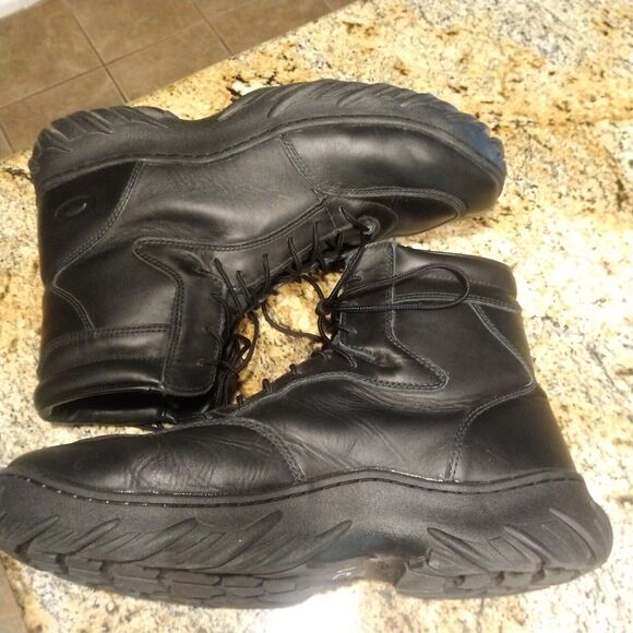RARE OAKLEY SI BLACK LEATHER BOOTS Mens 14 Elite Special Forces Tactical Shoes - Picture 7 of 12